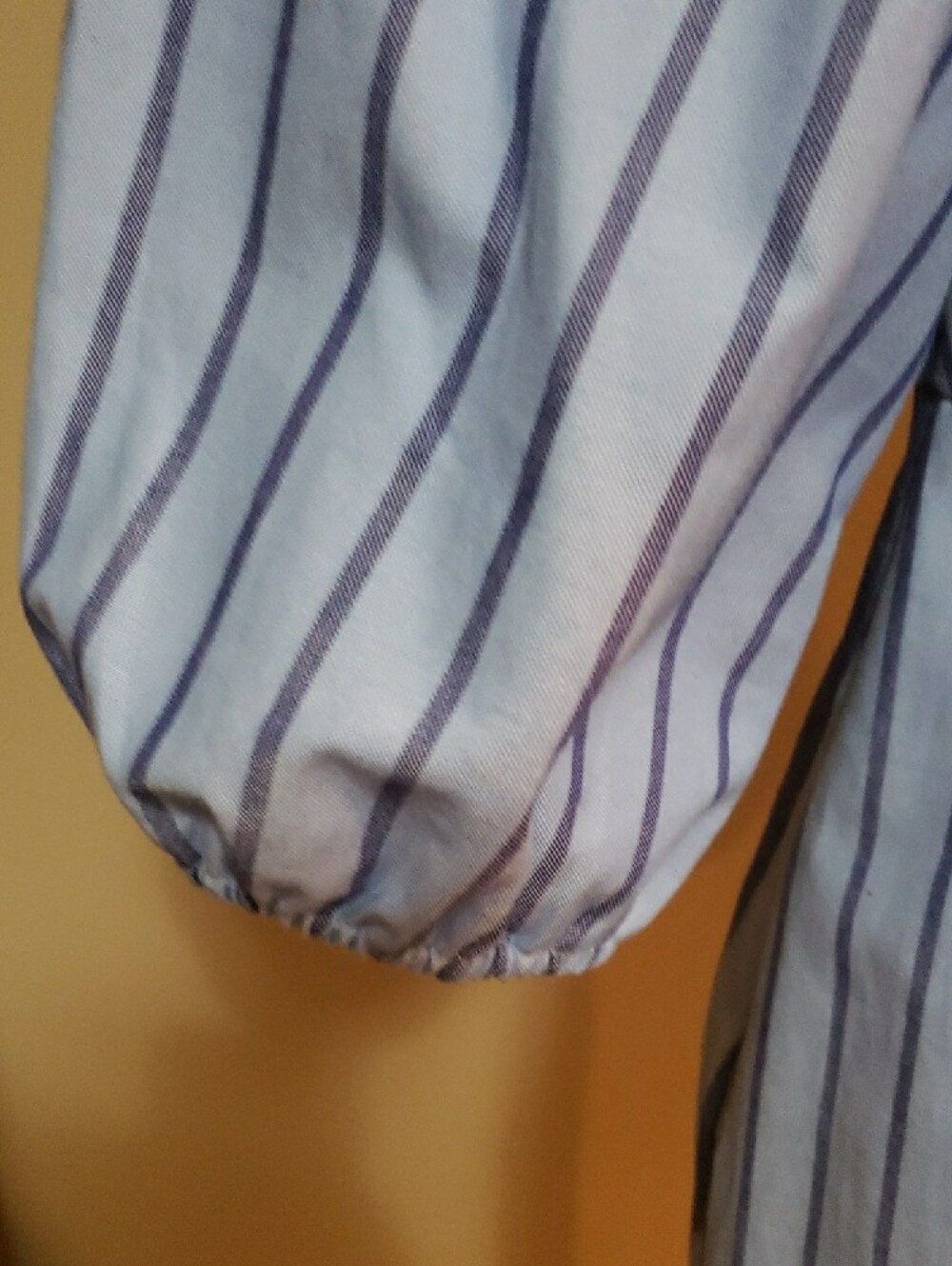 Zara Light Blue & Navy Striped V-Neck Mini Dress - Picture 4 of 7